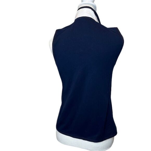 Lauren Ralph Lauren L-RL Active Vest White Puffer with Navy Stretch Back Small - Picture 3 of 7